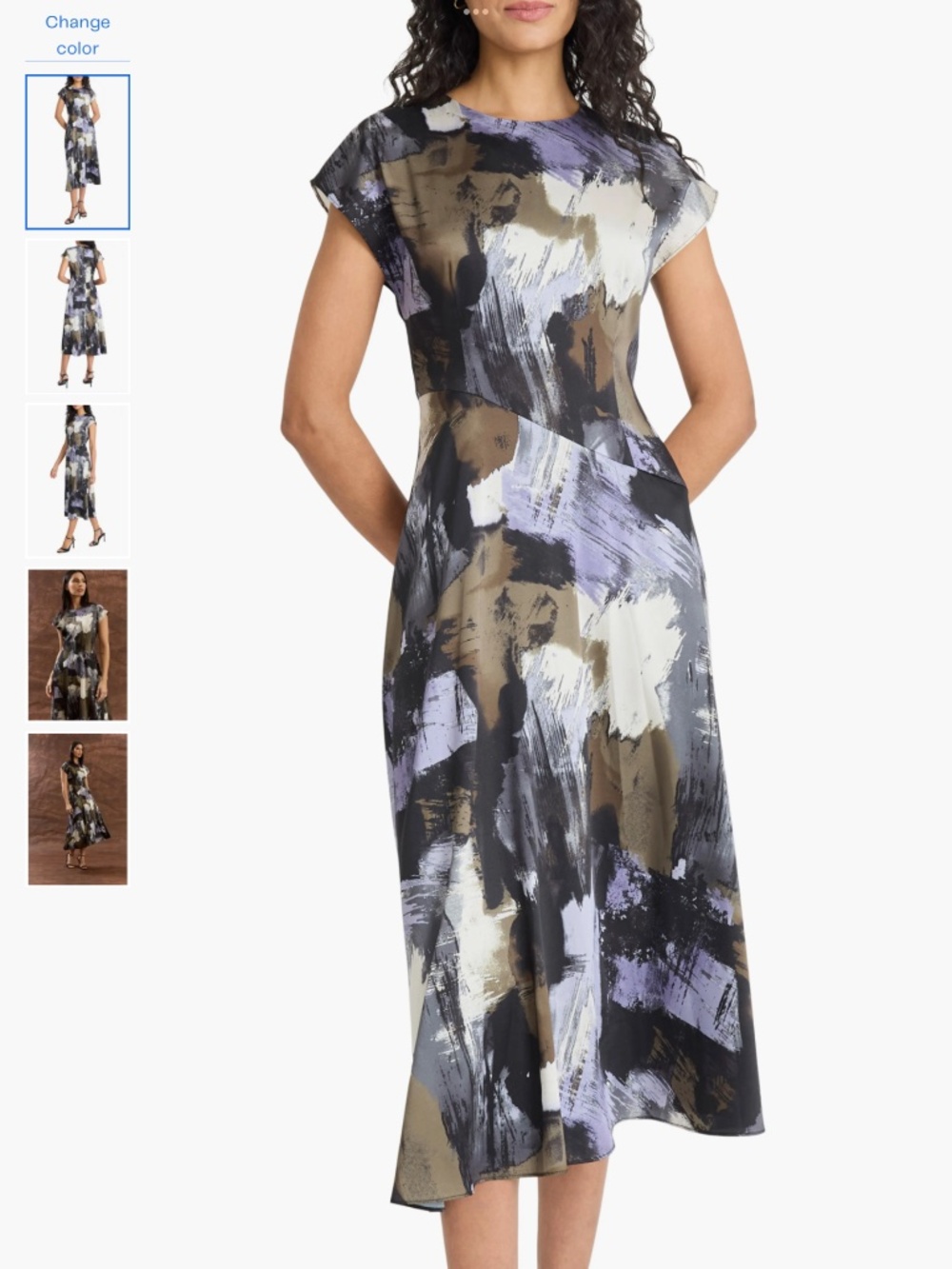 Maggy London Cap Sleeve Fit & Flare Midi Dress, size 6